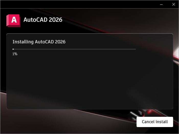 AutoCAD installation complete