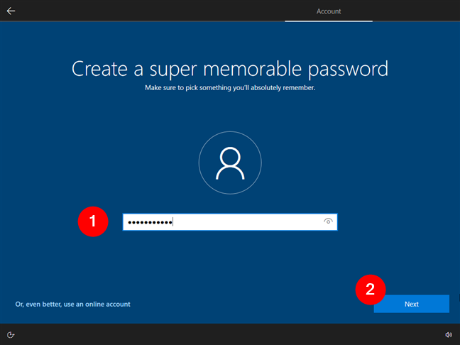 Local account creation